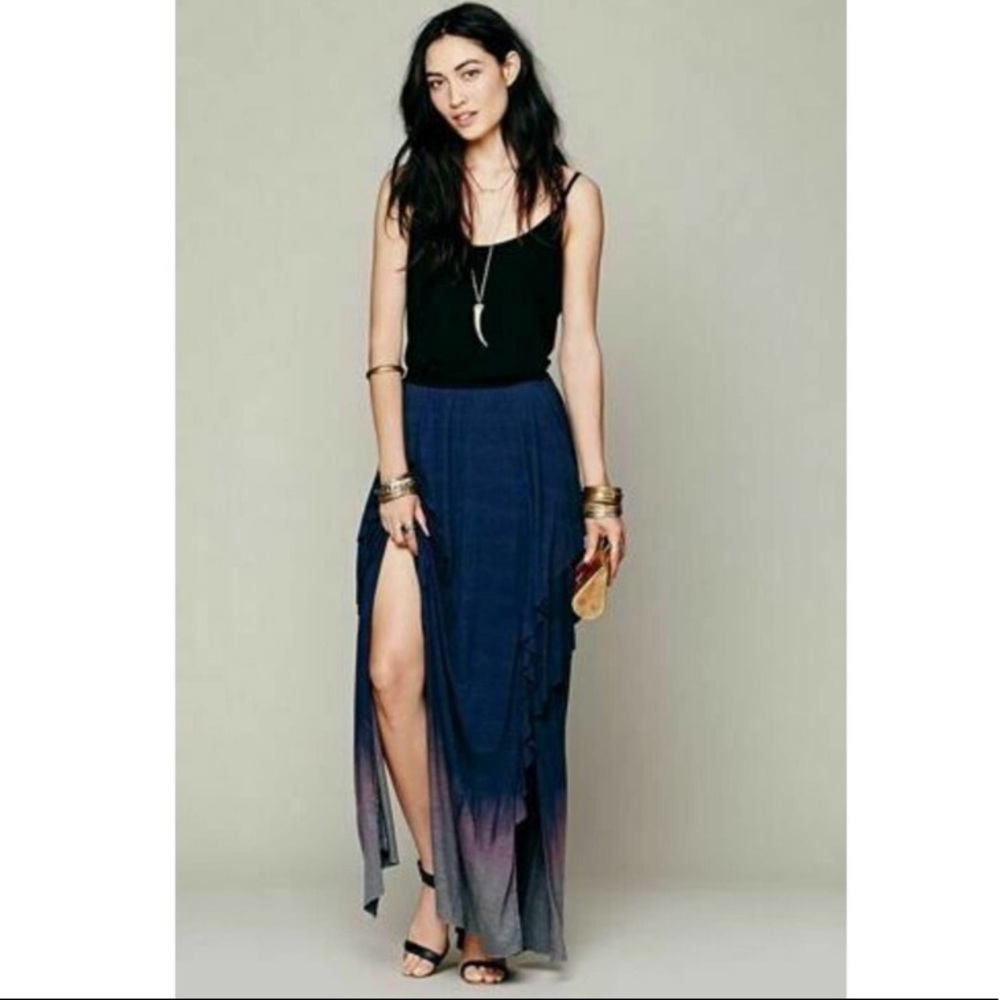 Free People Never Fade Blue Ombre Skirt